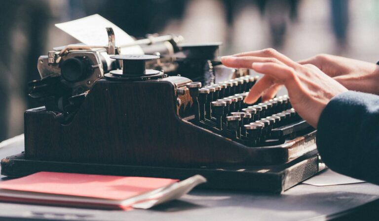 author support image of typewriter
